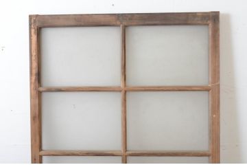 アンティーク建具　経年を感じさせる木味が魅力のガラス窓1枚(引き戸、ガラス戸)(R-064987)