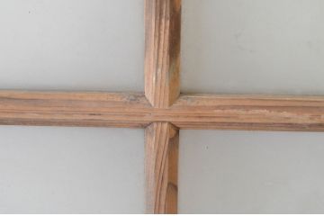 アンティーク建具　経年を感じさせる木味が魅力のガラス窓1枚(引き戸、ガラス戸)(R-064987)