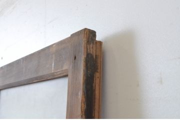 アンティーク建具　経年を感じさせる木味が魅力のガラス窓1枚(引き戸、ガラス戸)(R-064987)