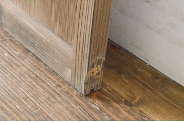 アンティーク建具　経年を感じさせる木味が魅力のガラス窓1枚(引き戸、ガラス戸)(R-064987)