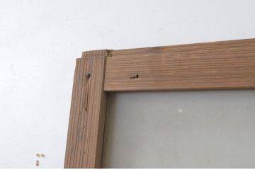 アンティーク建具　経年を感じさせる木味が魅力のガラス窓1枚(引き戸、ガラス戸)(R-064987)