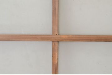 アンティーク建具　経年を感じさせる木味が魅力のガラス窓1枚(引き戸、ガラス戸)(R-064987)