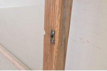 アンティーク建具　経年を感じさせる木味が魅力のガラス窓1枚(引き戸、ガラス戸)(R-064987)