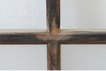 アンティーク建具　レトロな空間を引き立たせるガラス窓2枚セット(引き戸、ガラス戸)(R-064988)