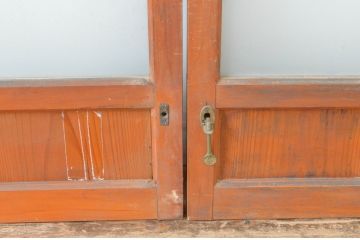 アンティーク建具　レトロな空間を引き立たせるガラス窓2枚セット(引き戸、ガラス戸)(R-064988)
