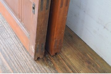 アンティーク建具　レトロな空間を引き立たせるガラス窓2枚セット(引き戸、ガラス戸)(R-064988)