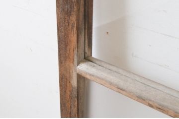 アンティーク建具　ペイント仕上げ限定　シンプルなデザインで取り入れやすい横桟ガラス窓2枚セット(引き戸、ガラス戸)(R-064990)