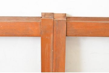 アンティーク建具　ペイント仕上げ限定　シンプルなデザインで取り入れやすい横桟ガラス窓2枚セット(引き戸、ガラス戸)(R-064990)
