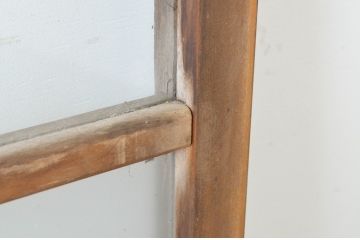 アンティーク建具　ペイント仕上げ限定　シンプルなデザインで取り入れやすい横桟ガラス窓2枚セット(引き戸、ガラス戸)(R-064990)