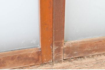 アンティーク建具　レトロな空間を引き立たせるガラス窓2枚セット(引き戸、ガラス戸)(R-064991)