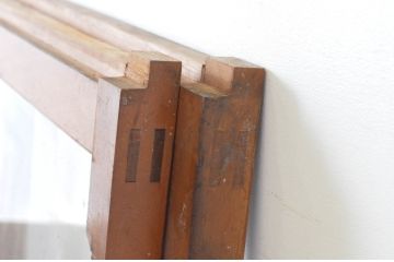 アンティーク建具　レトロな空間を引き立たせるガラス窓2枚セット(引き戸、ガラス戸)(R-064991)
