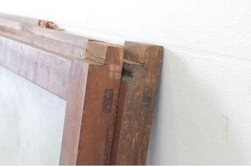 アンティーク建具　レトロな空間づくりにおすすめのガラス窓2枚セット(ガラス戸、引き戸)(R-064992)