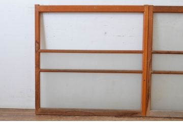 アンティーク建具　古き良き時代の趣を感じるガラス窓2枚セット(引き戸、ガラス戸)(R-064993)