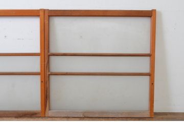 アンティーク建具　古き良き時代の趣を感じるガラス窓2枚セット(引き戸、ガラス戸)(R-064993)