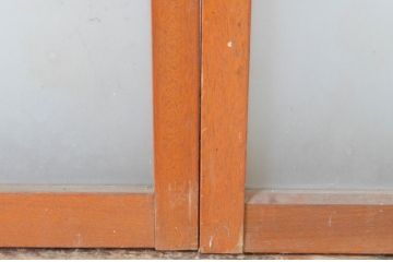 アンティーク建具　古き良き時代の趣を感じるガラス窓2枚セット(引き戸、ガラス戸)(R-064993)