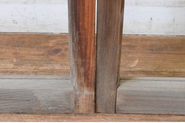 アンティーク建具　経年によって増した味わいが魅力的な横桟ガラス窓2枚セット(引き戸、ガラス戸)(R-064994)
