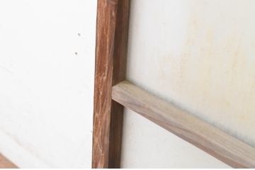 アンティーク建具　経年によって増した味わいが魅力的な横桟ガラス窓1枚(引き戸、ガラス戸)(R-064995)