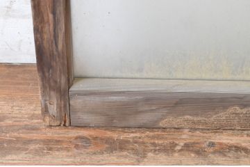 アンティーク建具　経年によって増した味わいが魅力的な横桟ガラス窓1枚(引き戸、ガラス戸)(R-064995)