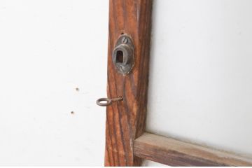 アンティーク建具　経年によって増した味わいが魅力的な横桟ガラス窓1枚(引き戸、ガラス戸)(R-064995)