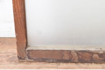 アンティーク建具　経年によって増した味わいが魅力的な横桟ガラス窓1枚(引き戸、ガラス戸)(R-064995)