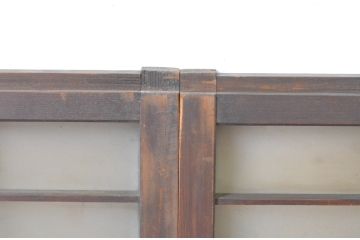 アンティーク建具　レトロな空間づくりにおすすめな格子入りの小さなガラス窓4枚セット(引き戸、ガラス戸)(R-064998)