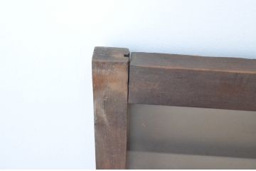 アンティーク建具　レトロな空間づくりにおすすめな格子入りの小さなガラス窓4枚セット(引き戸、ガラス戸)(R-064998)