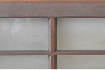 アンティーク建具　レトロな空間づくりにおすすめな格子入りの小さなガラス窓4枚セット(引き戸、ガラス戸)(R-064999)