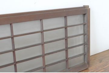 アンティーク建具　レトロな空間づくりにおすすめな格子入りの小さなガラス窓4枚セット(引き戸、ガラス戸)(R-065001)