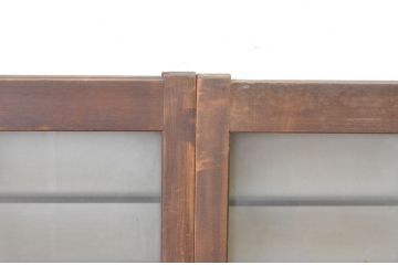 アンティーク建具　レトロな空間づくりにおすすめな格子入りの小さなガラス窓4枚セット(引き戸、ガラス戸)(R-065001)