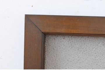 アンティーク建具　タモ材　シンプルながらも上質な造りが魅力的な明かり取り1枚(ガラス欄間、フィックス窓、明り取り)(R-065002)