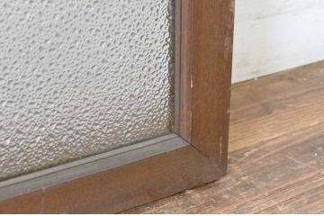 アンティーク建具　タモ材　シンプルながらも上質な造りが魅力的な明かり取り1枚(ガラス欄間、フィックス窓、明り取り)(R-065002)