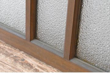 アンティーク建具　タモ材　シンプルながらも上質な造りが魅力的な明かり取り1枚(ガラス欄間、フィックス窓、明り取り)(R-065002)