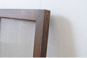 アンティーク建具　タモ材　シンプルながらも上質な造りが魅力的な明かり取り1枚(ガラス欄間、フィックス窓、明り取り)(R-065002)