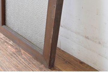 アンティーク建具　タモ材　シンプルながらも上質な造りが魅力的な明かり取り1枚(ガラス欄間、フィックス窓、明り取り)(R-065002)