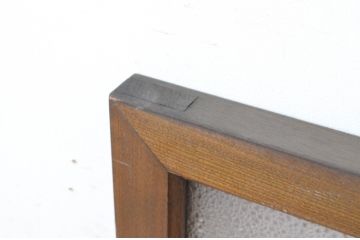 アンティーク建具　タモ材　シンプルながらも上質な造りが魅力的な明かり取り1枚(ガラス欄間、フィックス窓、明り取り)(R-065002)