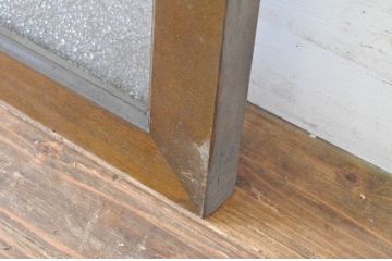 アンティーク建具　タモ材　シンプルながらも上質な造りが魅力的な明かり取り1枚(ガラス欄間、フィックス窓、明り取り)(R-065002)