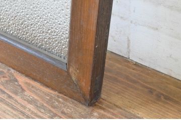 アンティーク建具　タモ材　シンプルながらも上質な造りが魅力的な明かり取り1枚(ガラス欄間、フィックス窓、明り取り)(R-065003)