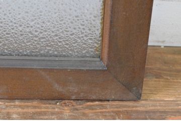 アンティーク建具　タモ材　シンプルながらも上質な造りが魅力的な明かり取り1枚(ガラス欄間、フィックス窓、明り取り)(R-065003)