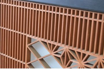 アンティーク建具　片面ガラス　上品な和の空間を演出する組子欄間1枚(明かり取り、明り取り、フィックス窓)(R-065004)