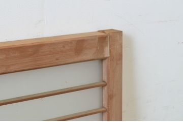 ビンテージ建具　どこか懐かしい雰囲気を感じる横格子入りの明かり取り1枚(フィックス窓、ガラス欄間、明り取り、ヴィンテージ)(R-065005)