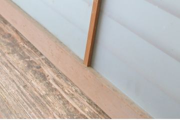 ビンテージ建具　どこか懐かしい雰囲気を感じる横格子入りの明かり取り1枚(フィックス窓、ガラス欄間、明り取り、ヴィンテージ)(R-065005)