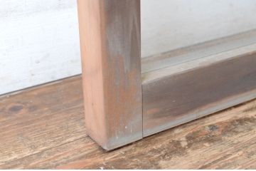 アンティーク建具　レトロな雰囲気が魅力的な窓タイプのスクエア型明かり取り1枚(ガラス欄間、明り取り)(R-065006)