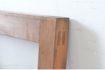 アンティーク建具　レトロな雰囲気が魅力的な窓タイプのスクエア型明かり取り1枚(ガラス欄間、明り取り)(R-065006)