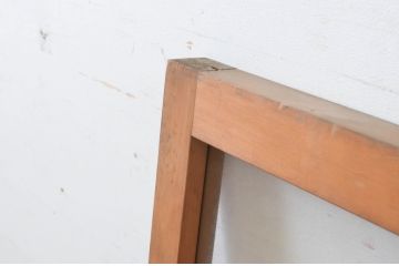 アンティーク建具　レトロな雰囲気が魅力的な窓タイプのスクエア型明かり取り1枚(ガラス欄間、明り取り)(R-065006)