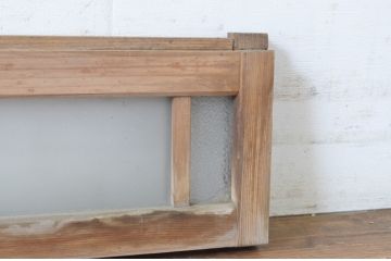 アンティーク建具　極小サイズ　経年によって増した味わいが魅力的な横長窓2枚セット(明かり取り、明り取り、ガラス戸)(R-065007)