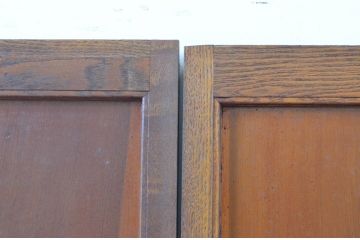 アンティーク建具　タモ材枠　落ち着いた色味が味わい深いシンプルな板戸窓4枚セット(引き戸)(R-065008)