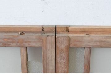 アンティーク建具　レトロな空間を引き立たせる小さな窓2枚セット(引き戸、ガラス戸)(R-065010)