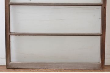 アンティーク建具　経年によって増した味わいが魅力的な横桟ガラス窓1枚(引き戸、ガラス戸)(R-065013)