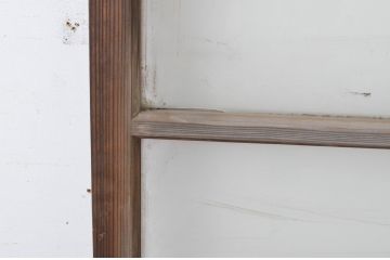 アンティーク建具　経年によって増した味わいが魅力的な横桟ガラス窓1枚(引き戸、ガラス戸)(R-065013)