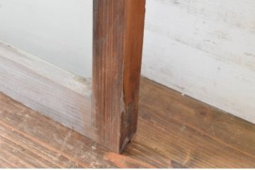 アンティーク建具　経年によって増した味わいが魅力的な横桟ガラス窓1枚(引き戸、ガラス戸)(R-065013)